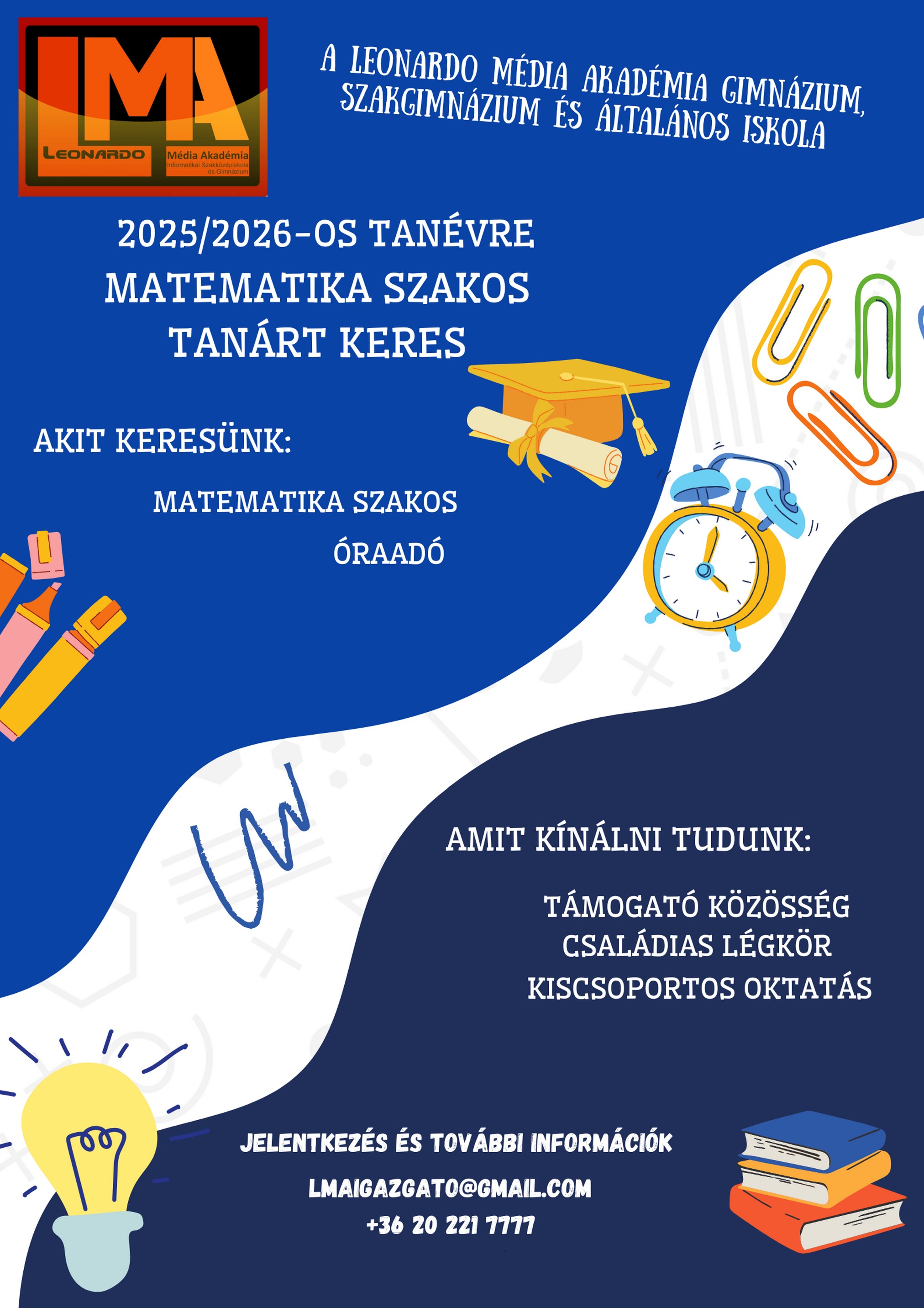 Álláslehetőség - Matematika szakos tanár - LMA Nyíregyháza